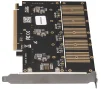 Контроллер Frime WCH382L (ECF-PCIEtoSSD010) PCI-E-5xM.2 (B Key) - 2