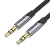 Кабель Vention Audio 3.5 mm - 3.5 mm, 1 m, Metal Type, Silver/Black(BAPHF) - 1