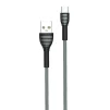 Кабель ColorWay USB-USB-C, braided cloth, 3А, 1м, Gray (CW-CBUC041-GR) - 1