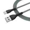 Кабель ColorWay USB-USB-C, braided cloth, 3А, 1м, Gray (CW-CBUC041-GR) - 5