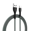 Кабель ColorWay USB-USB-C, braided cloth, 3А, 1м, Gray (CW-CBUC041-GR) - 6