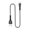 Кабель ColorWay USB-MicroUSB, braided cloth, 3А, 1м, Gray (CW-CBUM041-GR) - 2
