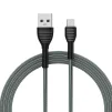 Кабель ColorWay USB-MicroUSB, braided cloth, 3А, 1м, Gray (CW-CBUM041-GR) - 3