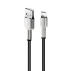 Кабель ColorWay USB-Lightning, head metal, 2.4А, 1м, Black (CW-CBUL046-BK) - 1