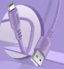 Кабель ColorWay USB - micro USB (M/M), soft silicone, 2.4 А, 1 м, Purple (CW-CBUM044-PU) - 5