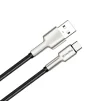 Кабель ColorWay USB-USB Type-C, head metal, 2.4А, 1м, Black (CW-CBUC046-BK) - 2