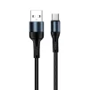 Кабель ColorWay USB-USB Type-C, nylon, 2.4А, 1м, Black (CW-CBUC045-BK) - 1