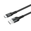 Кабель ColorWay USB-USB Type-C, nylon, 2.4А, 1м, Black (CW-CBUC045-BK) - 2
