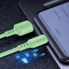 Кабель ColorWay USB - USB Type-C (M/M), soft silicone, 2.4 А, 1 м, Green (CW-CBUC042-GR) - 5
