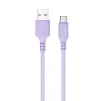 Кабель ColorWay USB-USB Type-C, soft silicone, 2.4А, 1м, Purple (CW-CBUC044-PU) - 1