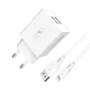 Зарядний пристрій SkyDolphin SC30L (2USB, 2.1A) White (MZP-000112) + кабель Lightning - 1