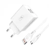 Зарядное устройство для SkyDolphin SC30V (2USB, 2.1A) White (MZP-000114) + кабель Type-C - 1