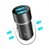 Автомобільний зарядний пристрій SkyDolphin SZ02 Aluminium (2USB, 2.4A) Black (AZP-000074) - 2