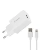 Зарядний пристрій Proda PD-A43i USB 2.4A + кабель USB Lightning White - 1