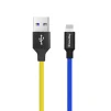 Кабель ColorWay USB-Lightning, 2.4А, 1м, Blue/Yellow (CW-CBUL052-BLY) - 1