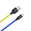 Кабель ColorWay USB-Lightning, 2.4А, 1м, Blue/Yellow (CW-CBUL052-BLY) - 2