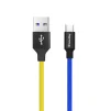 Кабель ColorWay USB - USB Type-C (M/M), 2.4 А, 1 м, Blue/Yellow (CW-CBUC052-BLY) - 1