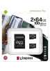Карта пам`яті MicroSDXC 2x64GB UHS-I Class 10 Kingston Canvas Select Plus R100MB/s + SD-адаптер (SDCS2/64GB-2P1A) - 2