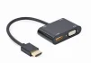 Адаптер Cablexpert (A-HDMIM-HDMIFVGAF-01) HDMI-HDMI/VGA+Аудио 3,5, 0.15м - 1