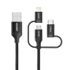 Кабель Choetech USB - Lightning + microUSB + USB-C, 1.2м (IP0030-BK) - 2