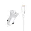 Автомобильное зарядное устройство для SkyDolphin SZ09L (2USB, 3.4A) White (AZP-000108) + кабель Lightning - 1
