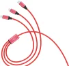 Кабель SkyDolphin S63E 3in1 USB - Lightning/Type-C/MicroUSB 1.2м, Red (USB-000624) - 1