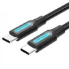 Кабель Vention USB Type-C - USB Type-C (M/M), TPE Round PD 60W, 3A, 1м, Black (COSBF) - 1