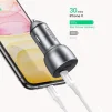 Автомобільний зарядний пристрій Ugreen CD213 (2xUSB 40W (USB-C) QC 3.0+ Gray (70594) - 6