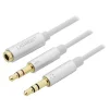 Кабель Ugreen AV140 AUX 3.5 мм TRRS  - TRSx2, 0.2 м, White (20897) - 3