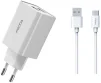 Мережевий зарядний пристрій Proda PD-A28c (2USB 2.4A) White (PD-A28c-WH) + кабель USB Type-C - 2