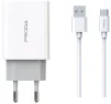 Мережевий зарядний пристрій Proda PD-A28c (2USB 2.4A) White (PD-A28c-WH) + кабель USB Type-C - 3