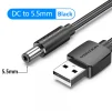 Кабель Vention USB - DC (M/M), 5.5 мм, 0.5 м, Black (CEYBD) - 6