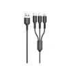 Кабель WK WDC-137 Upine Series 3-in-1 Lightning-MicroUSB-Type-C, 1.2м Black (6941027616284) - 1
