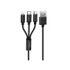 Кабель WK WDC-091th Type-C/Lightning/MicroUSB-USB 2,8А, 1.15м Black (6941027606490) - 2
