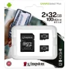 Карта памяти MicroSDHC 2x32GB UHS-I Class 10 Kingston Canvas Select Plus R100MB/s + SD-адаптер (SDCS2/32GB-2P1A) - 2