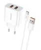 Мережевий зарядний пристрій Foneng EU45 Dual USB Charger (2USBх2.4A) White (EU45-CH-TC) + кабель USB Type C - 2