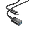 Кабель Hoco U107 USB Type-C - USB V 3.0 (M/F), 1.2 м, чорний (U107CU3BK) - 1