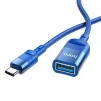 Кабель Hoco U107 USB Type-C - USB V 3.0 (M/F), 1.2 м, синій (U107CU3BL) - 1