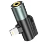 Адаптер Hoco LS32 Lightning - Lightning + 3.5 мм (M/F+F), серый (LS32G) - 2