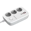 Фільтр живлення ColorWay CW-CHE34PDW GaN3 Pro PD 65W (2USB-A + 2 TYPE-C) 3 розетки, 4 USB, 2 м, білий - 5