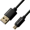 Кабель Grand-X USB-microUSB 2.1A, 1м, CU, захист - метал. оплетення, Black (MM-01B), пакування гіфтбокс  з вікном - 1
