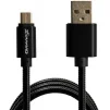 Кабель Grand-X USB-microUSB 2.1A, 1м, CU, захист - метал. оплетення, Black (MM-01B), пакування гіфтбокс  з вікном - 2