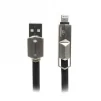Кабель Cablexpert (CCPB-ML-USB-05BK) USB 2.0 BM - Lightning + microUSB, премиум, плоский, 1м, черный - 1