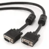 Кабель Cablexpert VGA - VGA (M/M), HD15, з 2-ма фер. кільцями, чорний, 5 м (CC-PPVGA-5M-B) пакет - 1