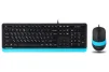 Комплект (клавиатура, мышка) A4Tech F1010 Black/Blue USB - 1