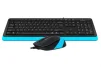 Комплект (клавиатура, мышка) A4Tech F1010 Black/Blue USB - 3