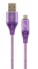 Кабель Cablexpert (CC-USB2B-AMmBM-1M-PW) USB 2.0 A - microUSB B, преміум, 1м, фіолетовий - 1