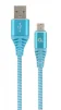 Кабель Cablexpert (CC-USB2B-AMmBM-2M-VW) USB 2.0 A - microUSB, преміум, 2м, блакитний - 1