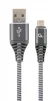 Кабель Cablexpert (CC-USB2B-AMmBM-2M-WB2) USB 2.0 A - microUSB, 2.1А, преміум, 2м, сірий - 1