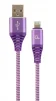 Кабель Cablexpert (CC-USB2B-AMLM-1M-BW2) USB 2.0 A - Lightning, преміум, 1м, фіолетовий - 1